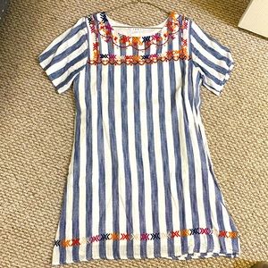 Striped Dress with Embroidery